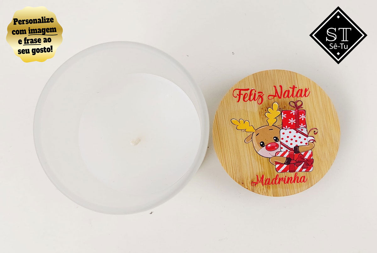 Vela Perfumada de baunilha Feliz Natal Padrinhos